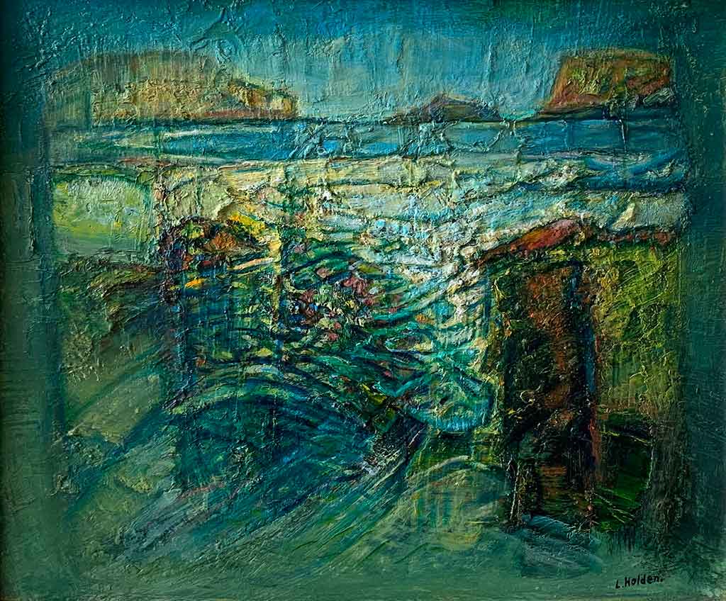 Coastal Study by Liam Holden oil and mixed media on panel 41cm x 34cm 2019