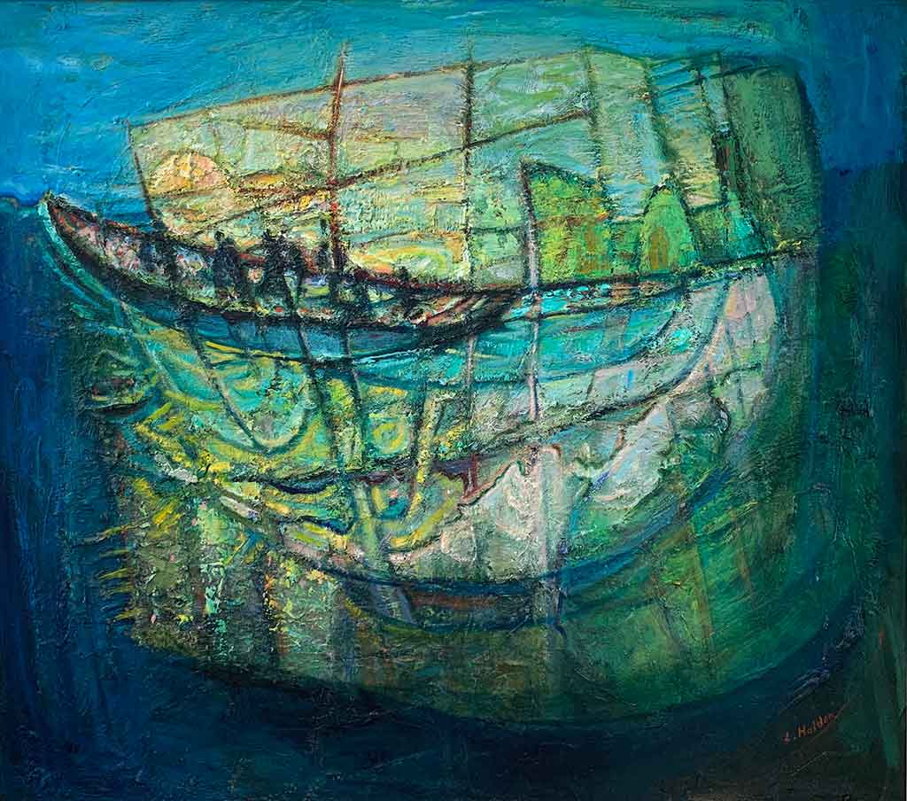 Galician Odyssey by Liam Holden oil and mixed media on panel 69cm x 61cm 2019