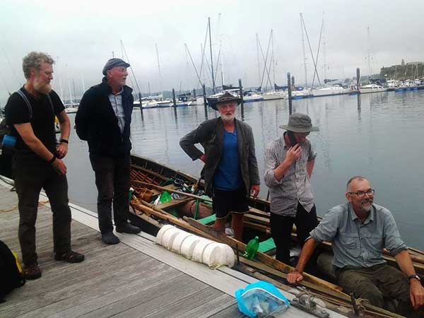 Glen Hansard, Danny Sheehy, Breanndán Ó Beaglaoich, Brendan Paid Ó Muircheartaigh, and Liam Holden arriving into A Coruña Galicia 