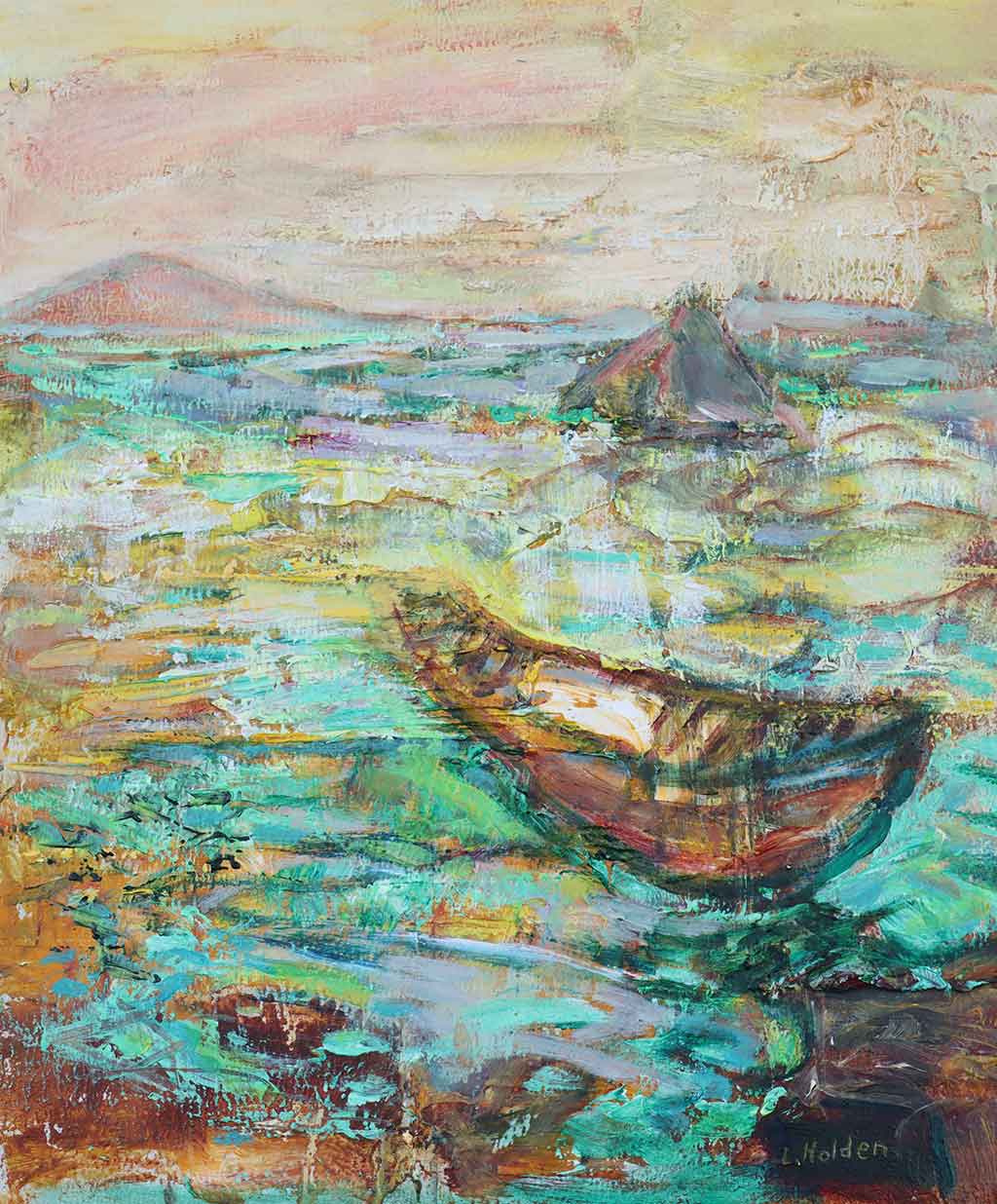 Golden Sea 6 Golden Sea by Liam Holden oil acrylic on board 26cm x 31cm 2022